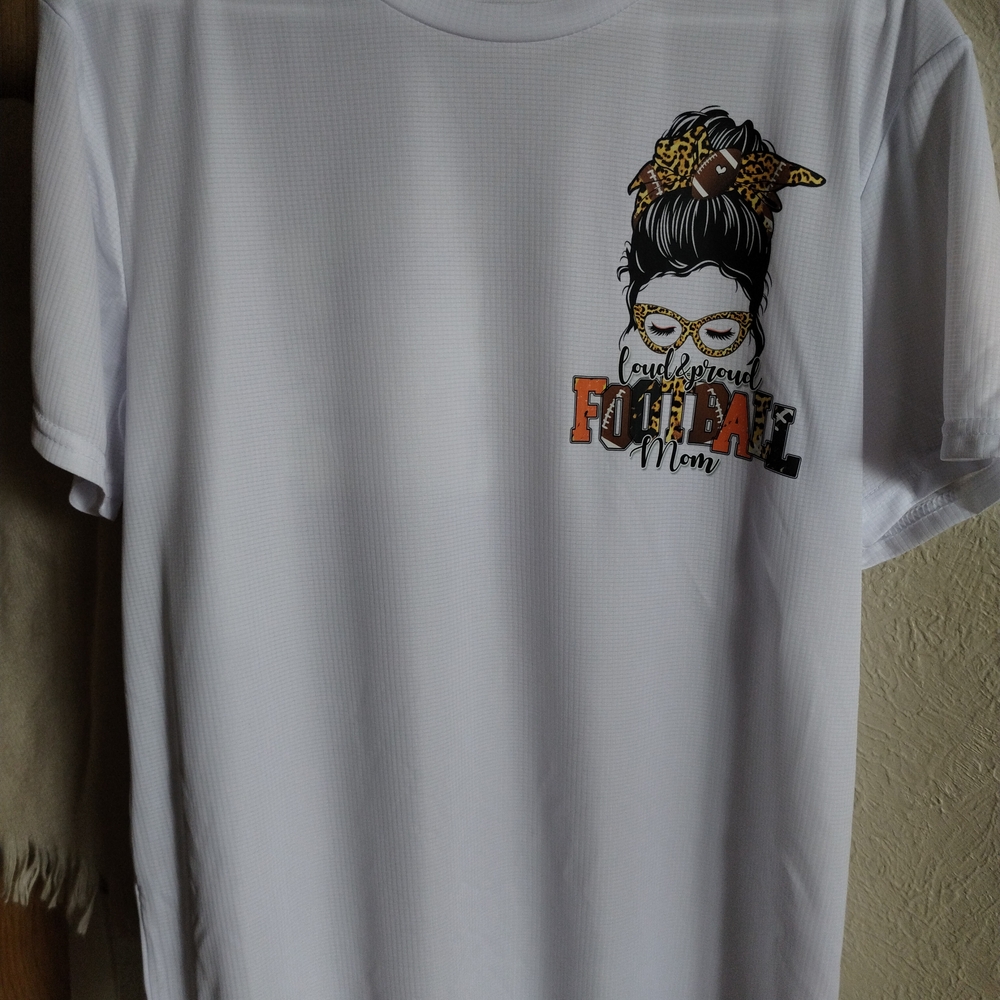 White Football Mom Graphic T-Shirt